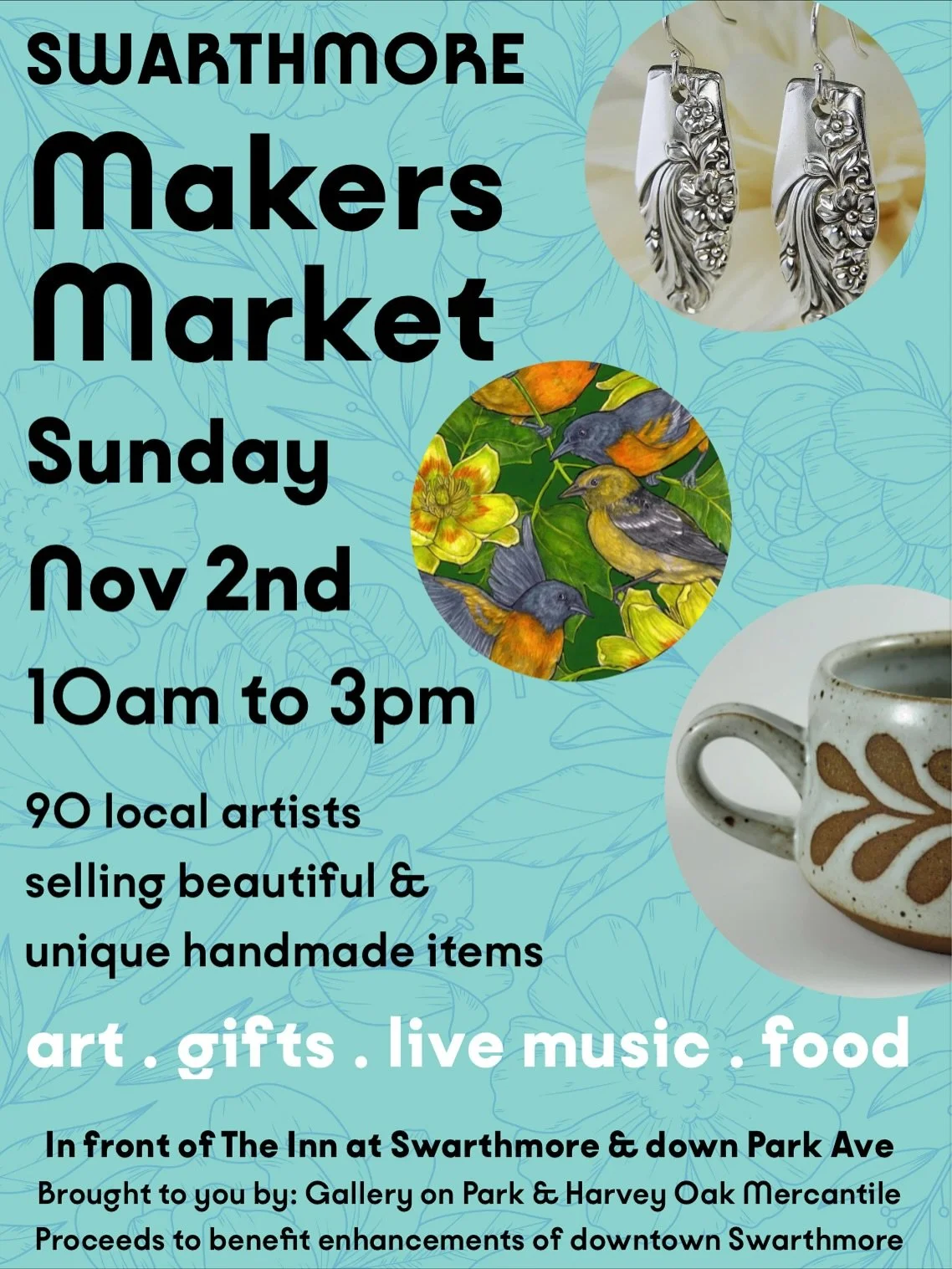 Come support local artisans and get your holiday shopping done in one go! I&rsquo;ll be there from 10&ndash;3 this Sunday, Nov 2nd with some newest releases: jewel-toned hoops and quilt square magnets 🥰.