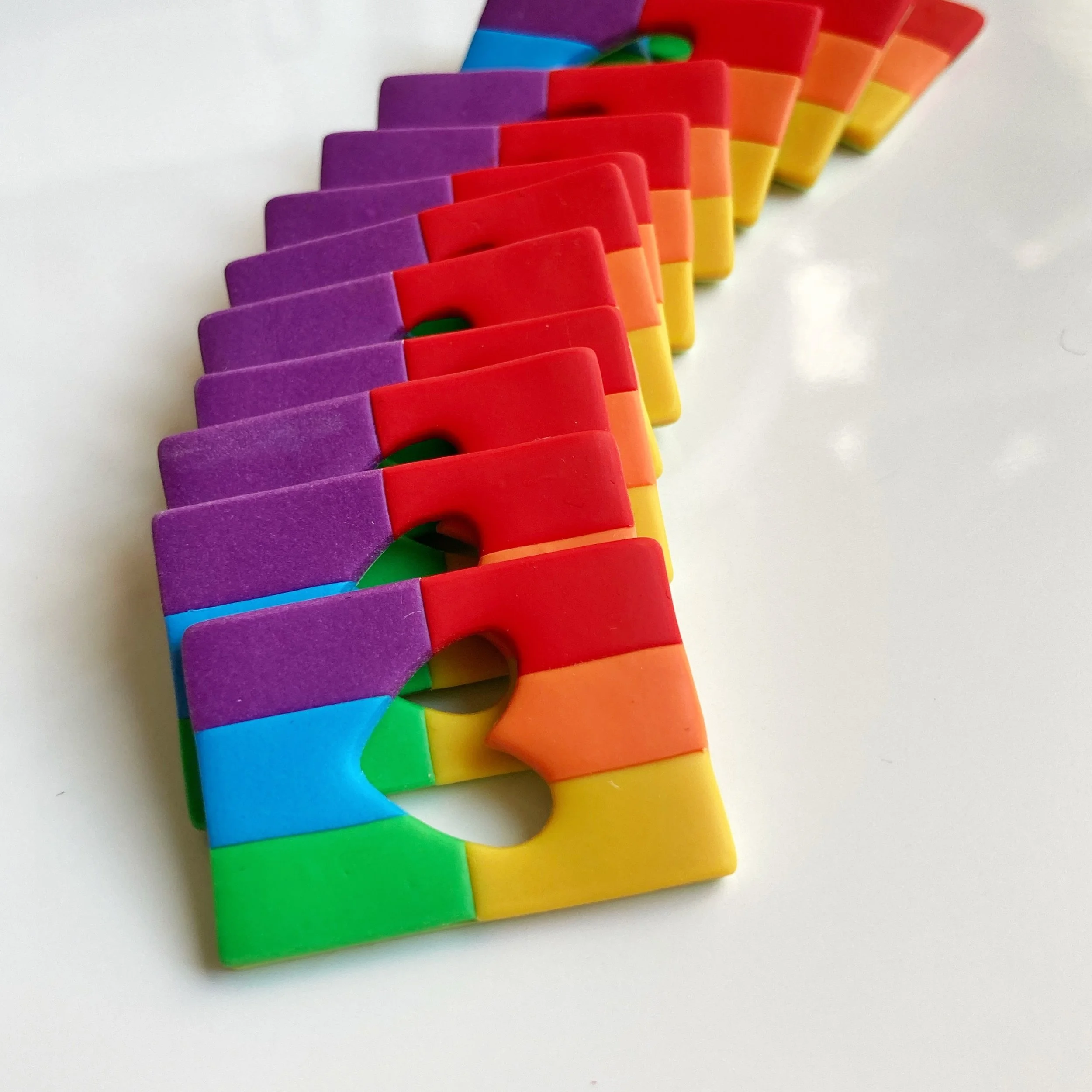 Pride pins WIP: Before &amp; After buffing and clean-up