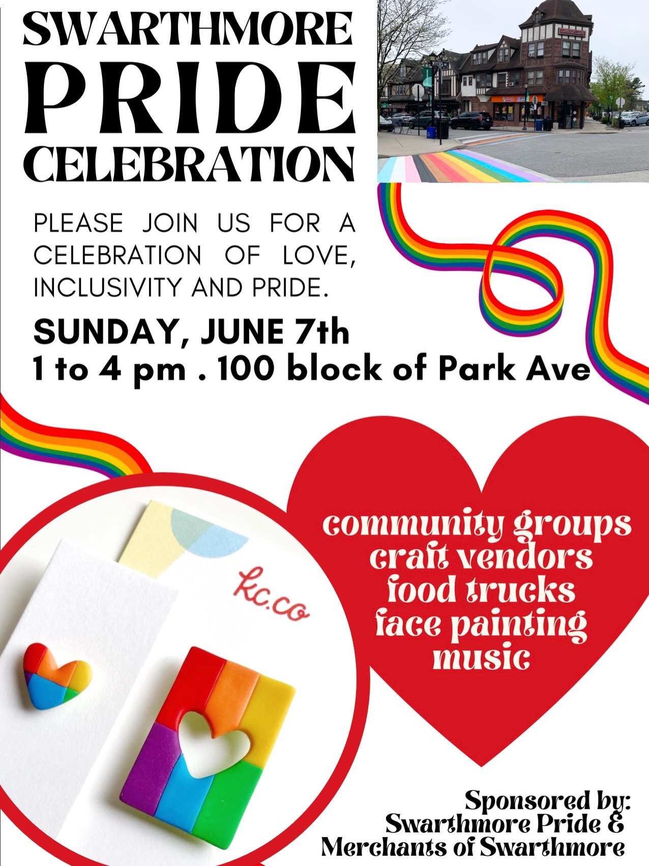 🌈 One more event this weekend! Come out and celebrate Pride month Sunday, June 7th in Swarthmore, and snag one of these cutie Pride pins! 

🗓️ Sunday, June 7
⏰ 1&ndash;4
📍 100 block of Park Ave