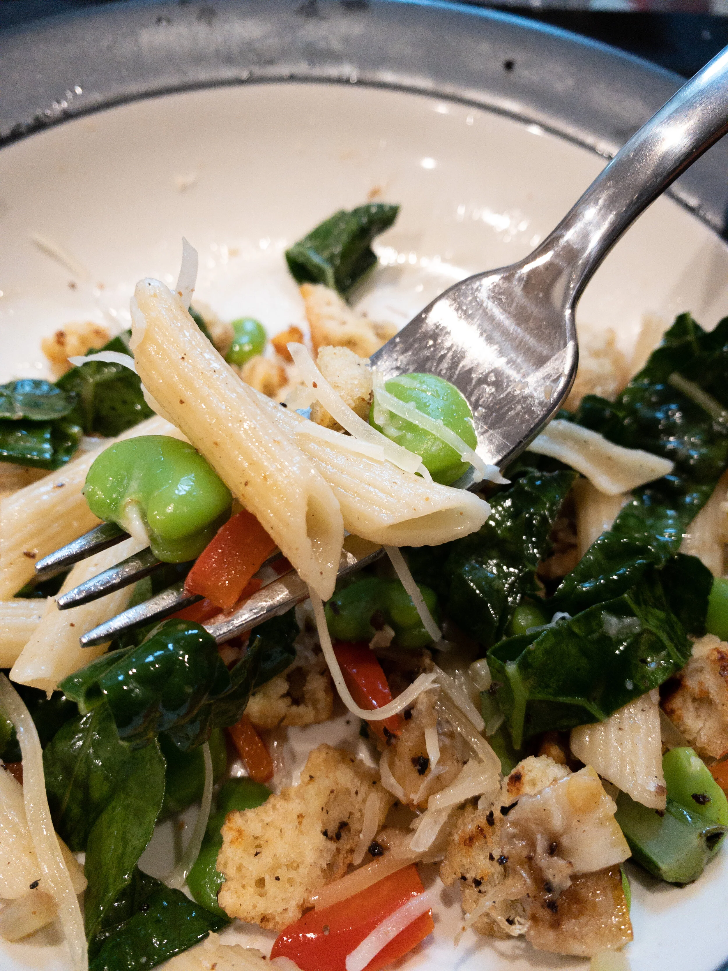 Fava Bean &amp; Kale Pasta