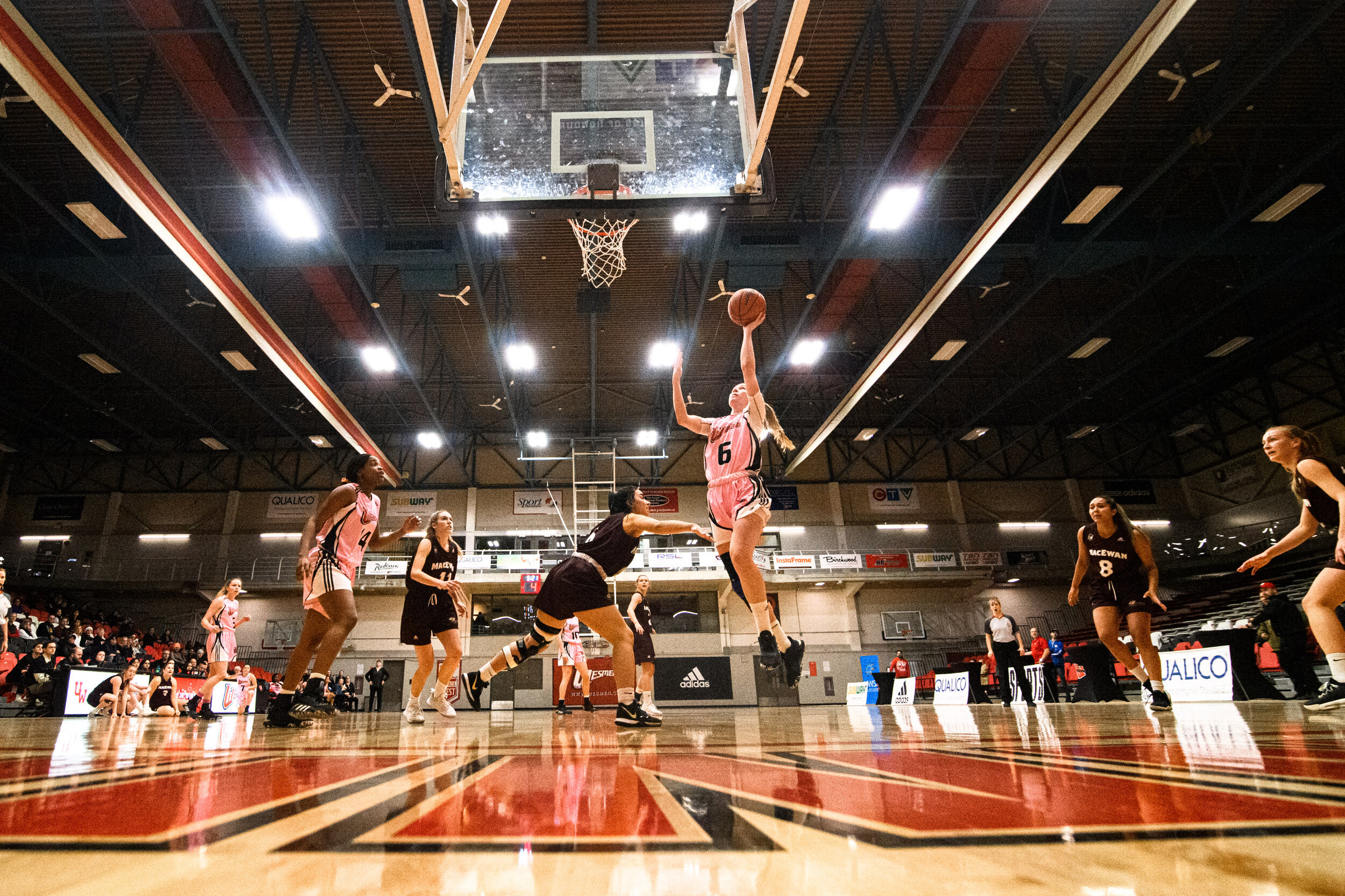  Mike Sudoma / Winnipeg Free PressUniversity of Winnipeg Wesmen Guard, Lena Wenke goes in for a layup during Friday eveningÕs game against the Macewan University Griffins.January 10, 2020 