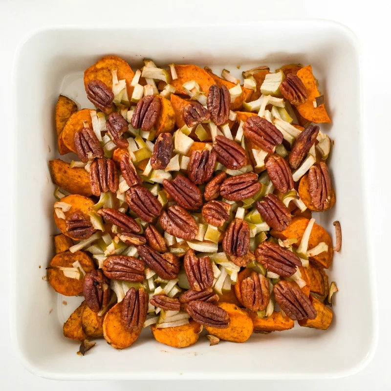 Spiced Sweet Potato with Green Apple and Maple Pecans