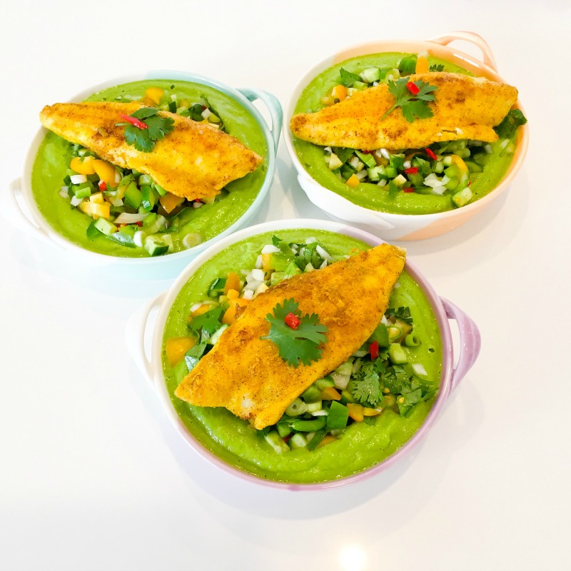 Spicy Fish with Green Gazpacho