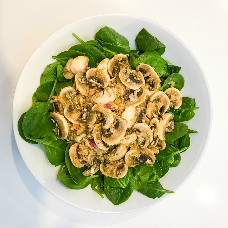 Mushroom, Quinoa and Spinach Salad
