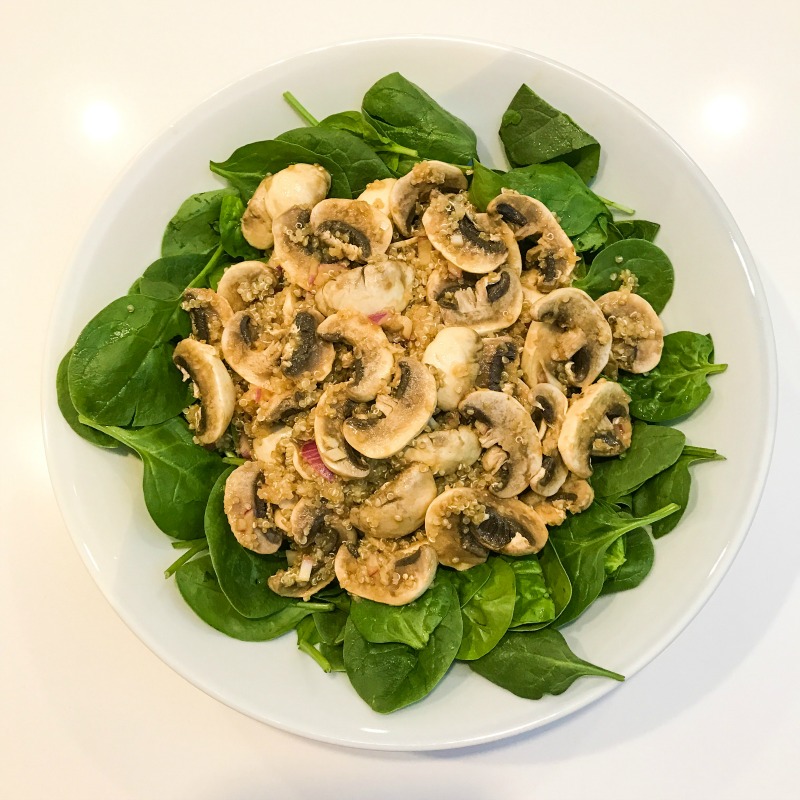 Mushroom, Quinoa and Spinach Salad