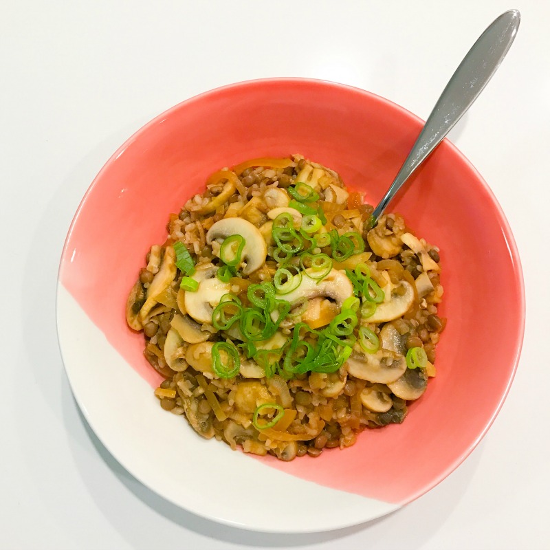 Magical Miso Mushrooms with Brown Rice & Lentils