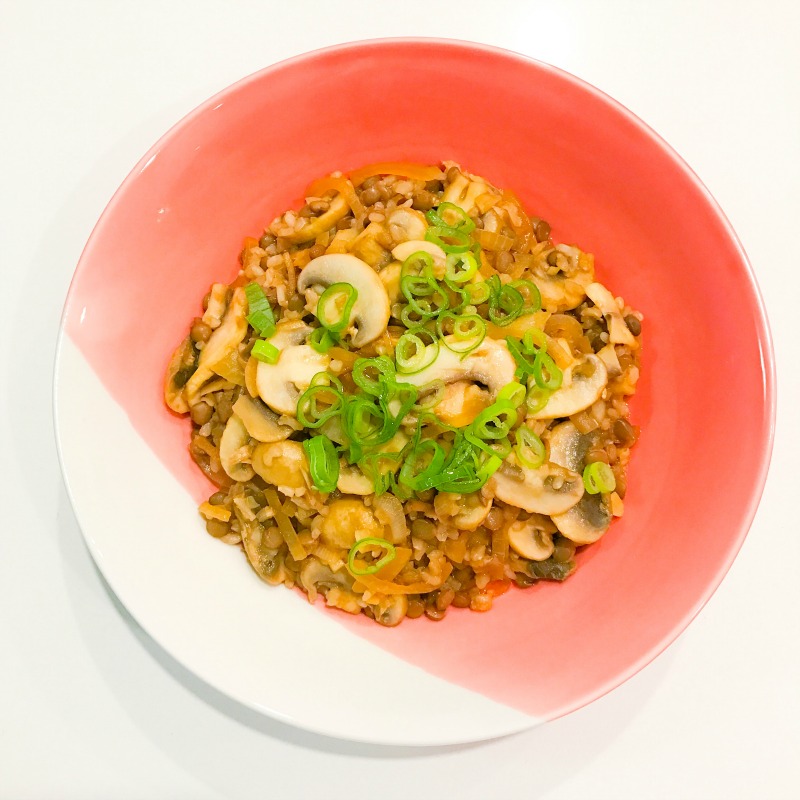 Magical Miso Mushrooms with Brown Rice & Lentils