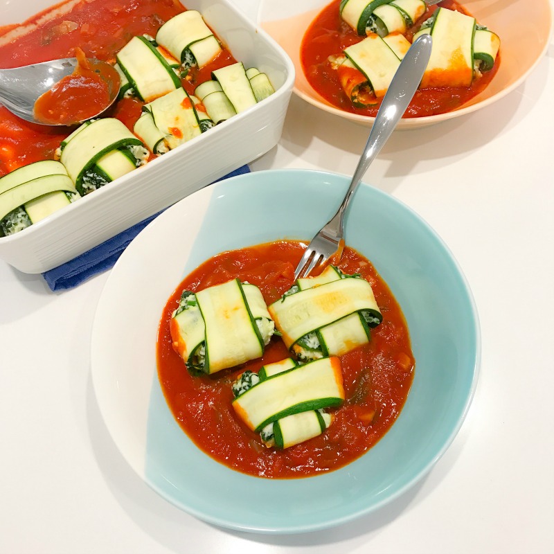 Italian Spinach and Ricotta Zucchini Parcels