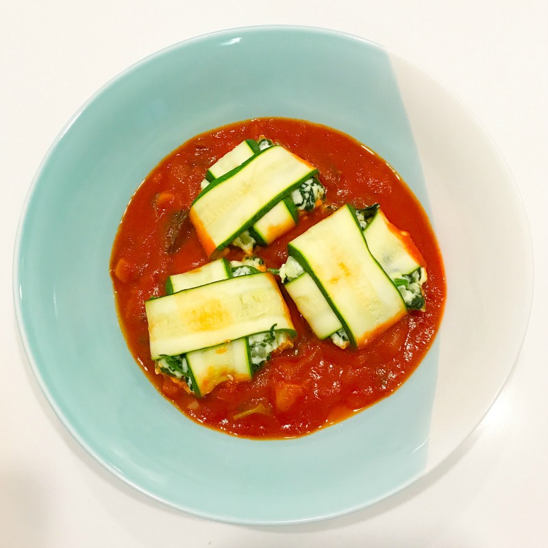 Italian Spinach and Ricotta Zucchini Parcels