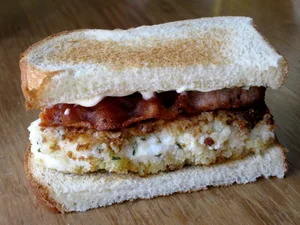 left-over halibut sandwich
