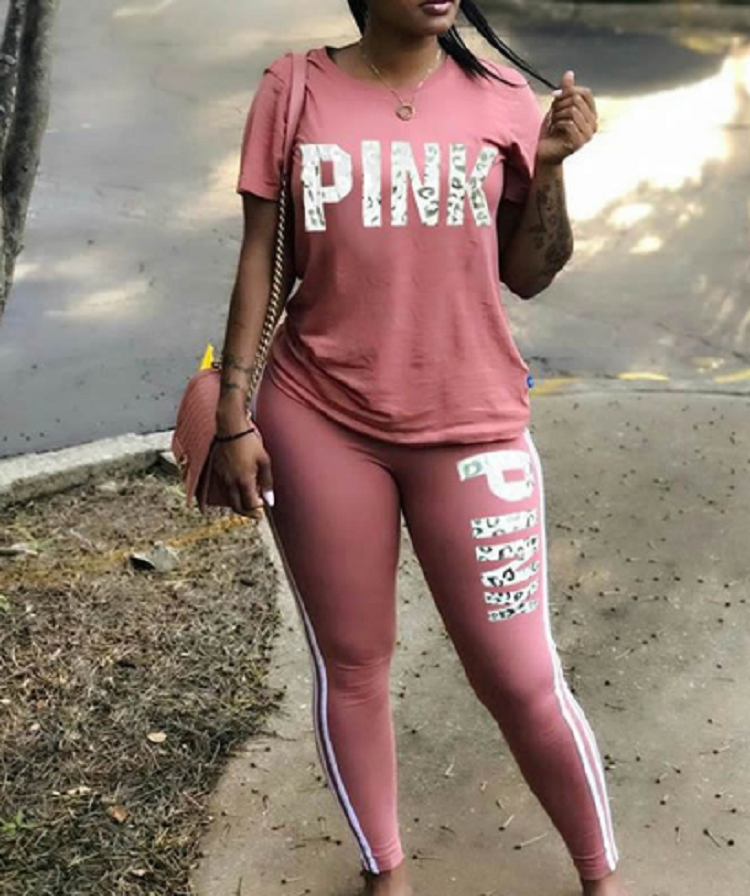 Pink Letter Tracksuit - $29