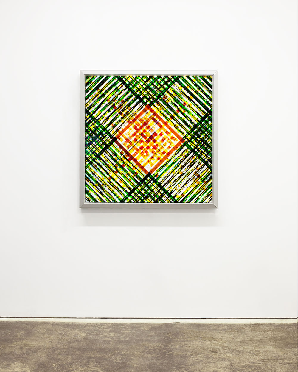 X . 35mm Celluloid Film, Fluorescent Lights, Plexiglas, Custom Lightbox. 40x40x6. Richard Kerr. 2014.