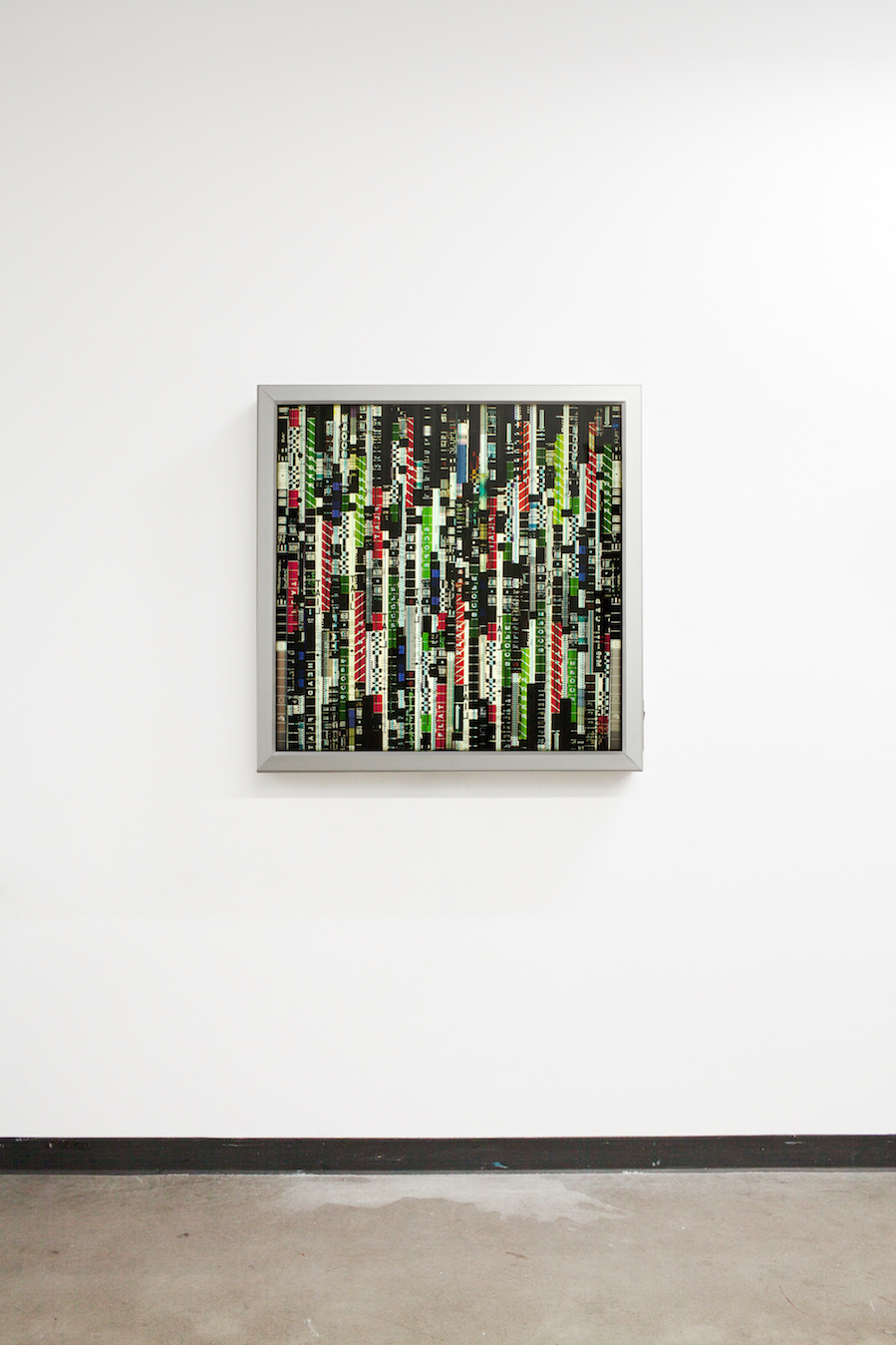 Ascending Leaders 2. 35mm Celluloid Film, Fluorescent Lights, Custom Lightbox. 30x30x6. Richard Kerr. 2016.