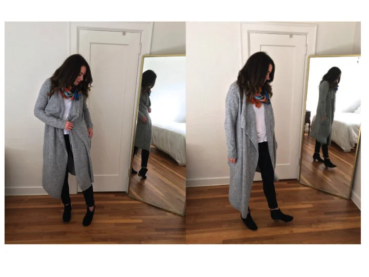  Cardigan - BB Dakota , Booties - Isabel Marant , Scarf - street vendor in Italy
