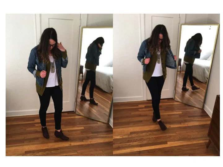 Cardigan - J Crew, Demin Jacke t - Madewell , Booties - Cobra Rock , Necklace - Lucky (old)
