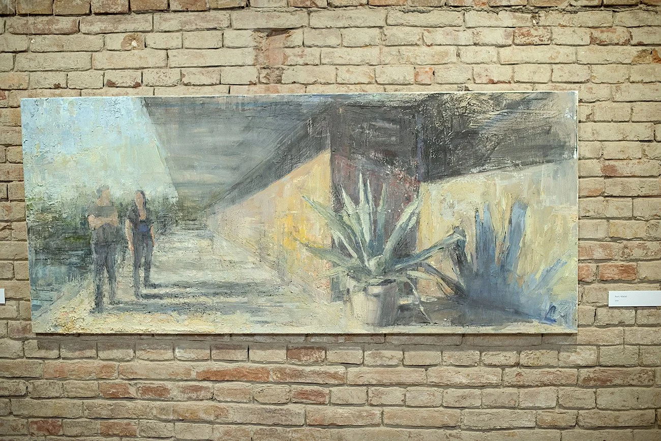 Large-scale painting installed within the Pure Beauty exhibition.