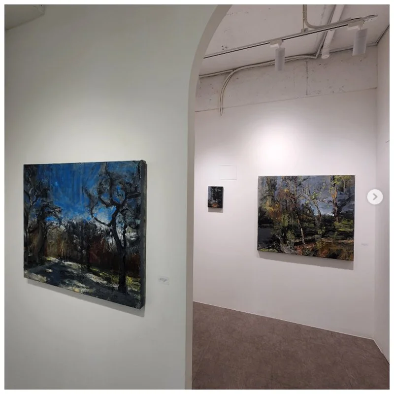 Installation view showing multiple works from Records for the Fading displayed across the gallery walls at Seoul Art Now.