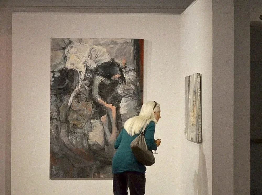 Installation view from the exhibition Fidelity by Tibor Simon-Mazula in San Francisco, presenting a large-scale painting within a quiet contemporary gallery space.