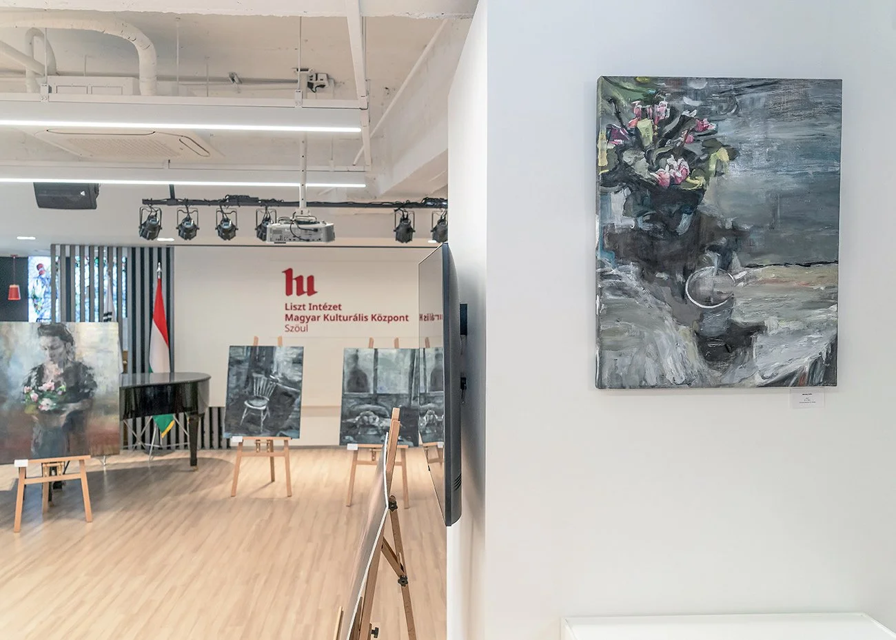 Still life painting installed as part of Quiet Enchantment.