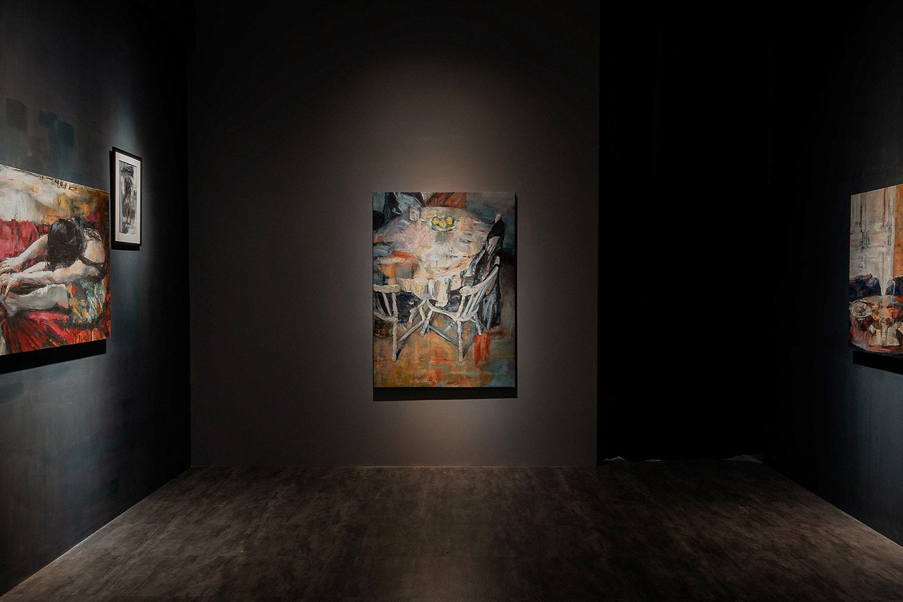 Installation view introducing the exhibition space.