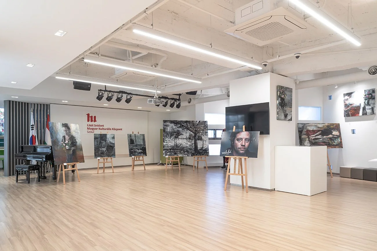 Installation view showing spatial depth within the exhibition.