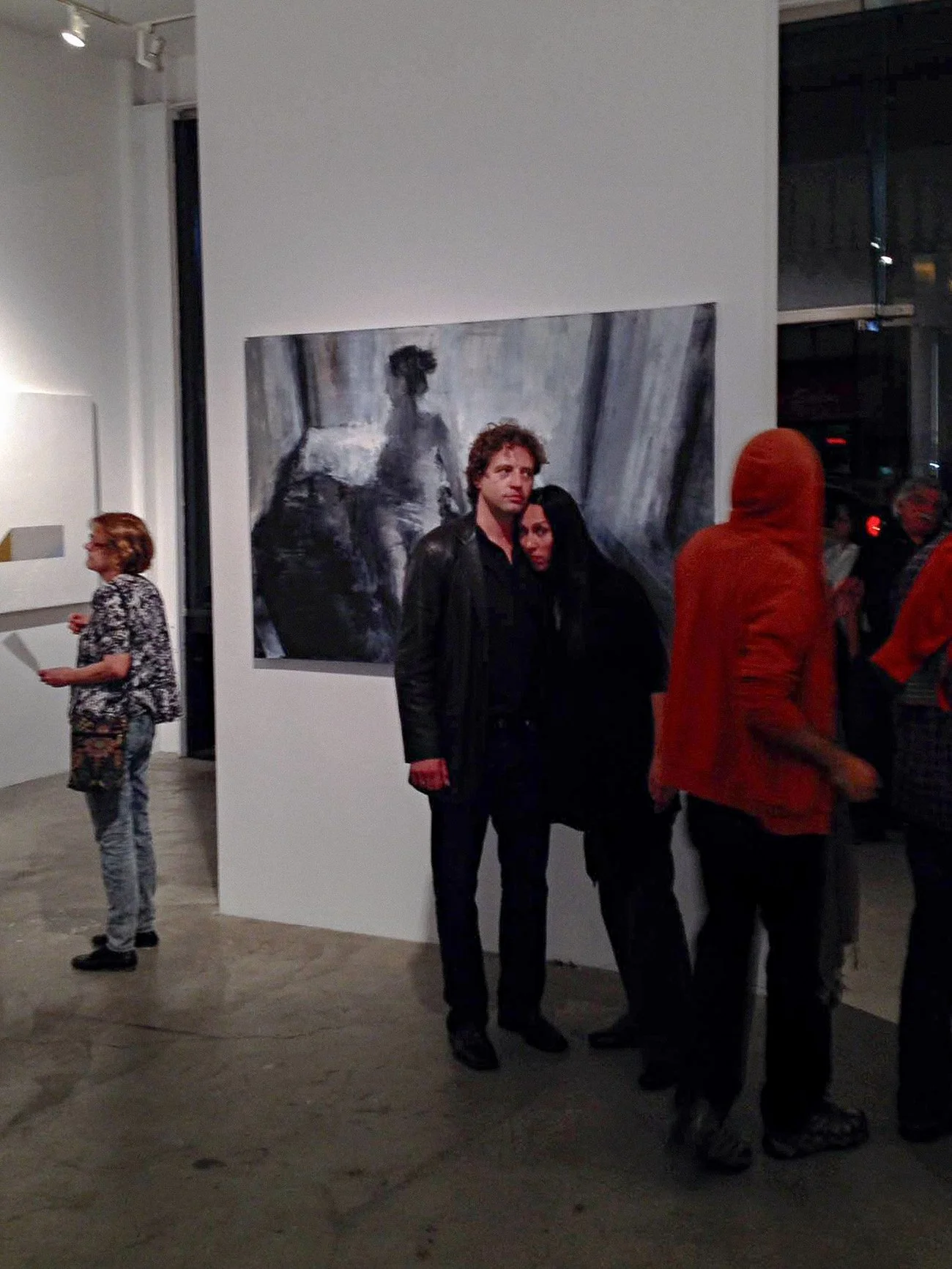 Installation view of the Dawning series by Tibor Simon-Mazula at White Walls Gallery, San Francisco, presenting contemporary figurative paintings shaped by texture, muted tones, and spatial rhythm.