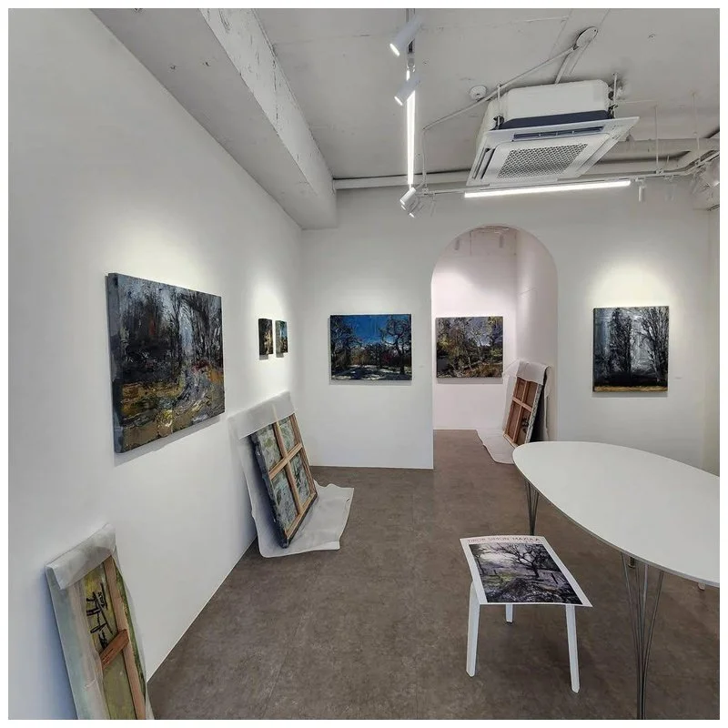 Installation view of Records for the Fading at Seoul Art Now Gallery, presenting paintings within a quiet, spatially layered exhibition setting.