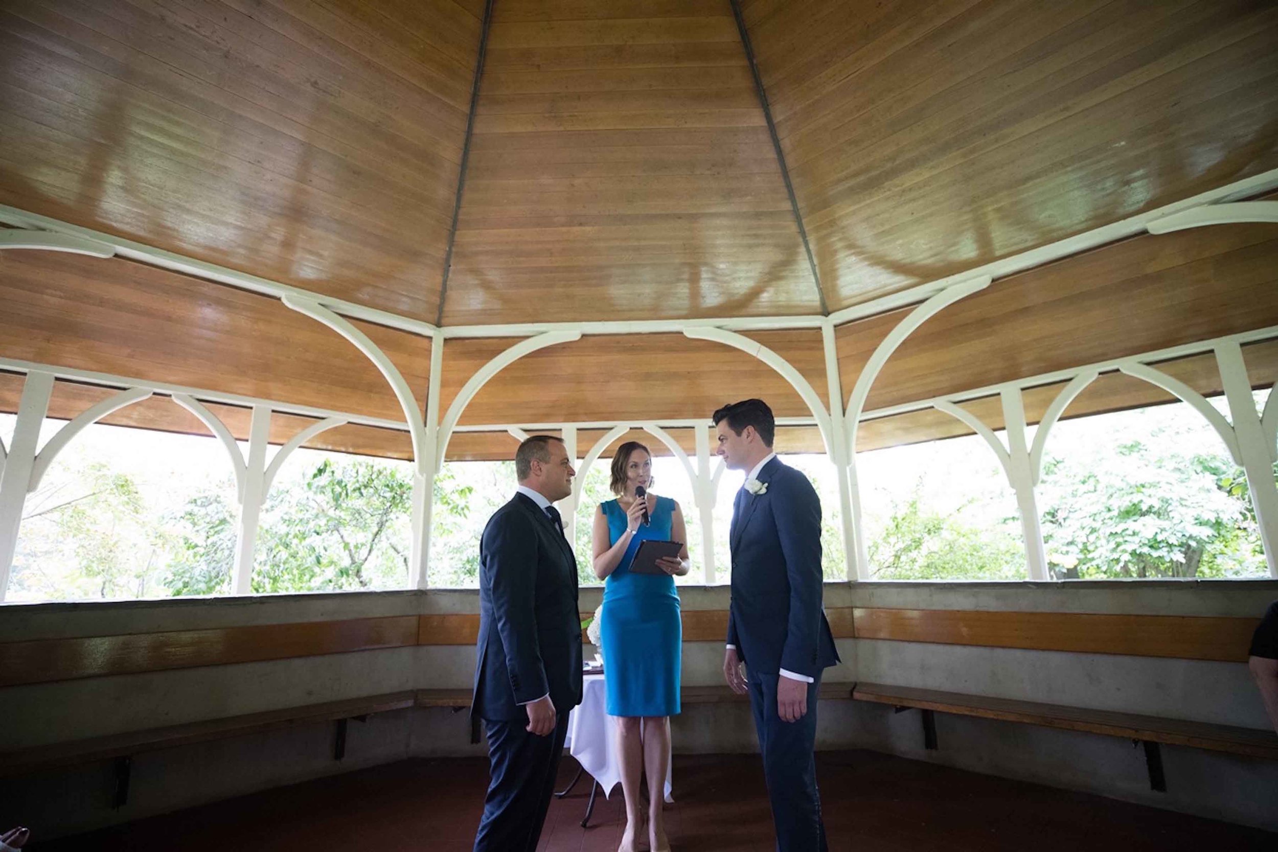 Koren Harvey Melbourne marriage celebrant with two men