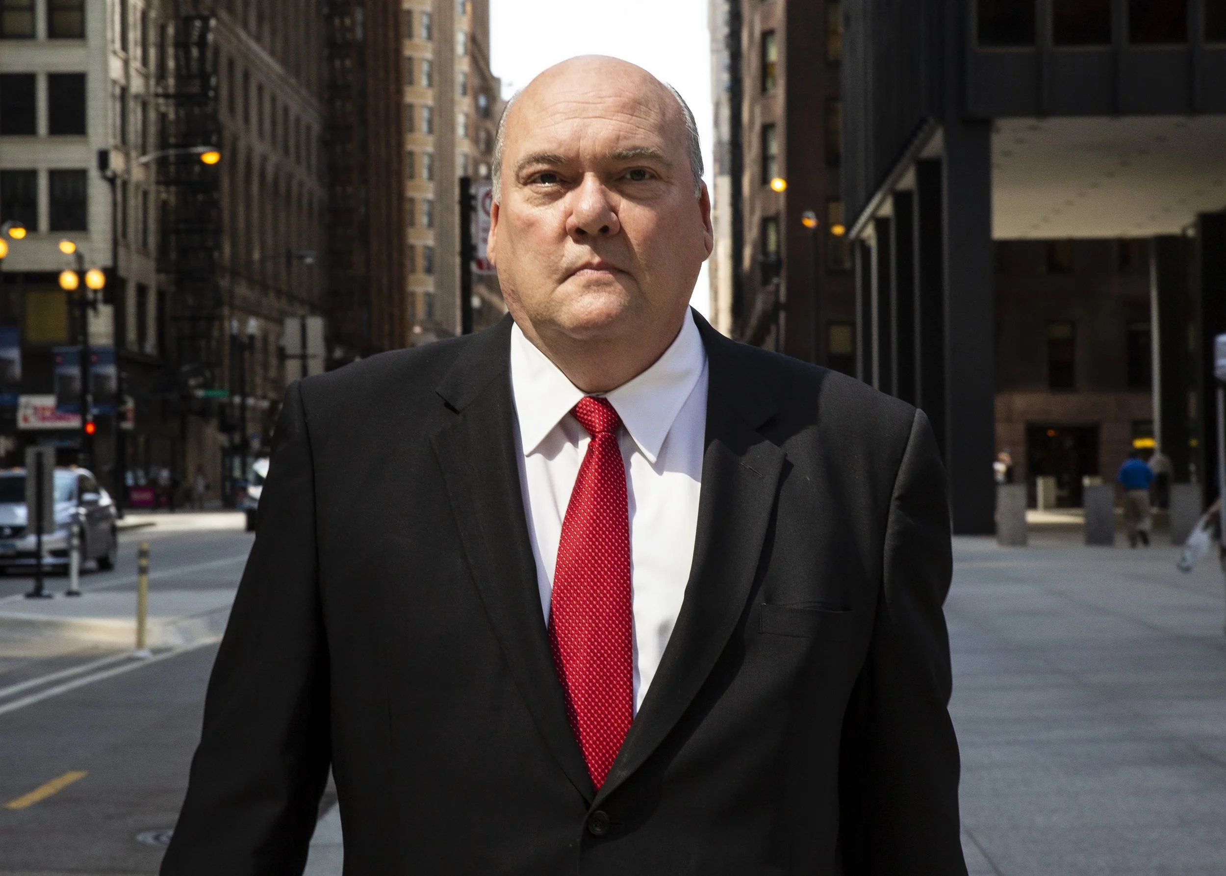  Former longtime Chicago Teamsters boss John T. Coli Sr. leaves the Dirksen Federal Courthouse after pleading guilty to receiving a prohibited payment and filing a false income tax return, Tuesday morning, July 30, 2019. | Ashlee Rezin/Sun-Times     