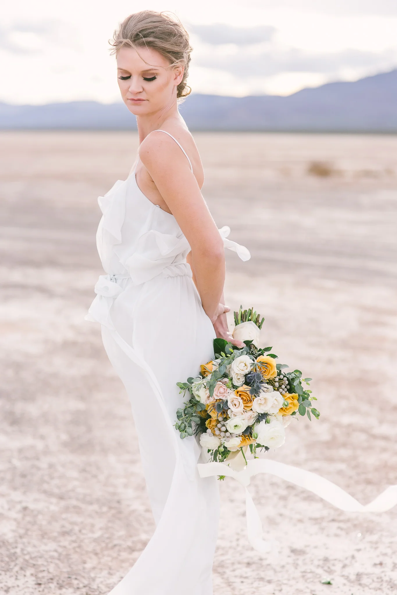 San Francisco Wedding Photographer - Las Vegas Dry Lake Bed Bridal Shoot