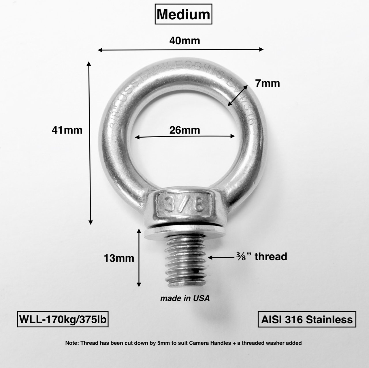 Medium 3/8" Eye Bolt