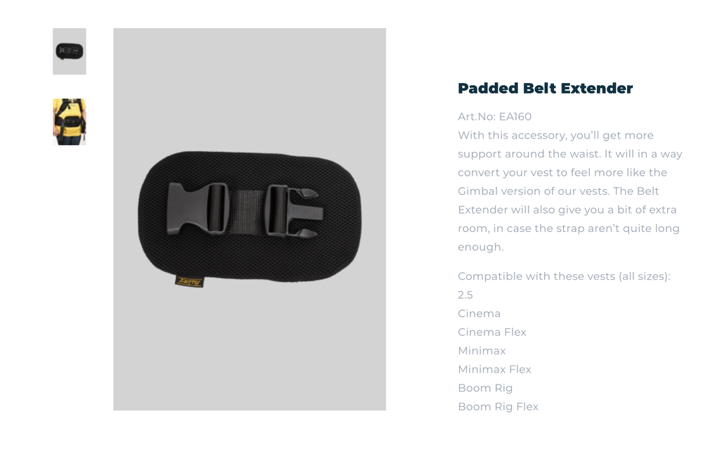 Easyrig Padded Belt Extender 2