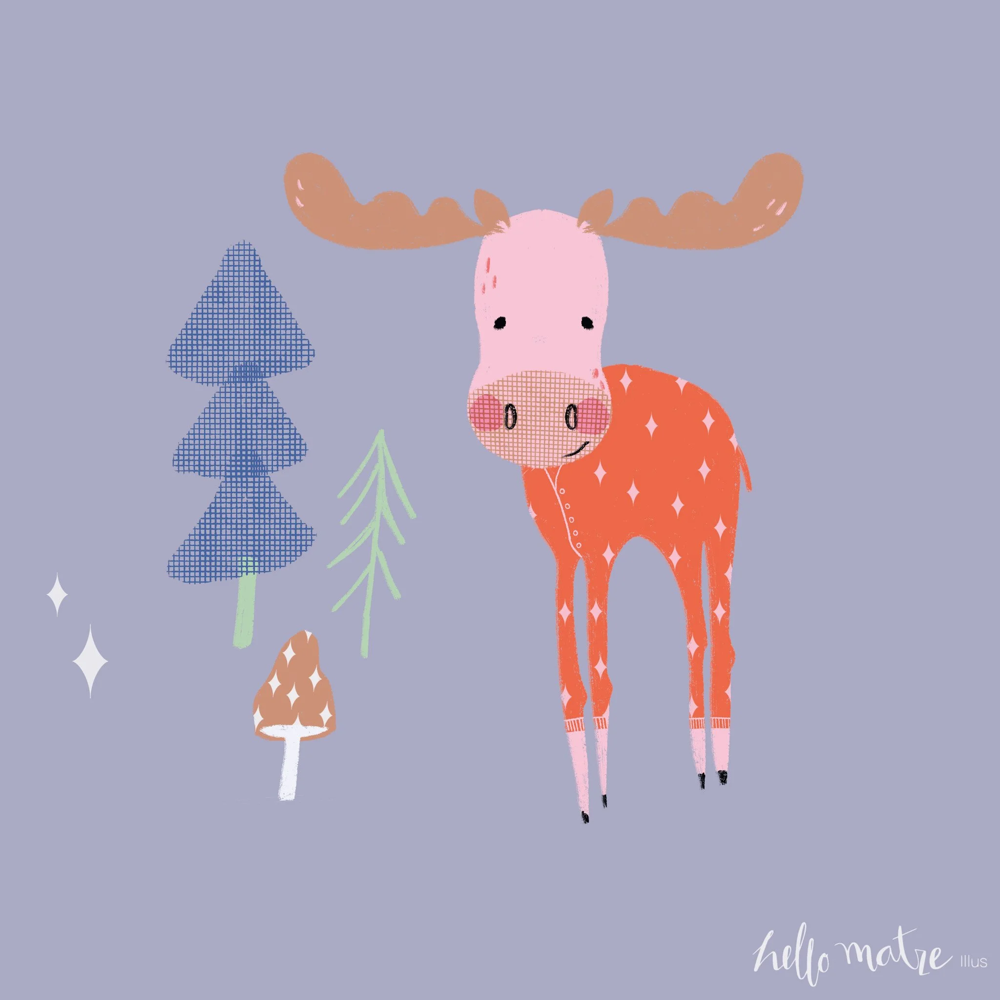 moose in pajama pattern