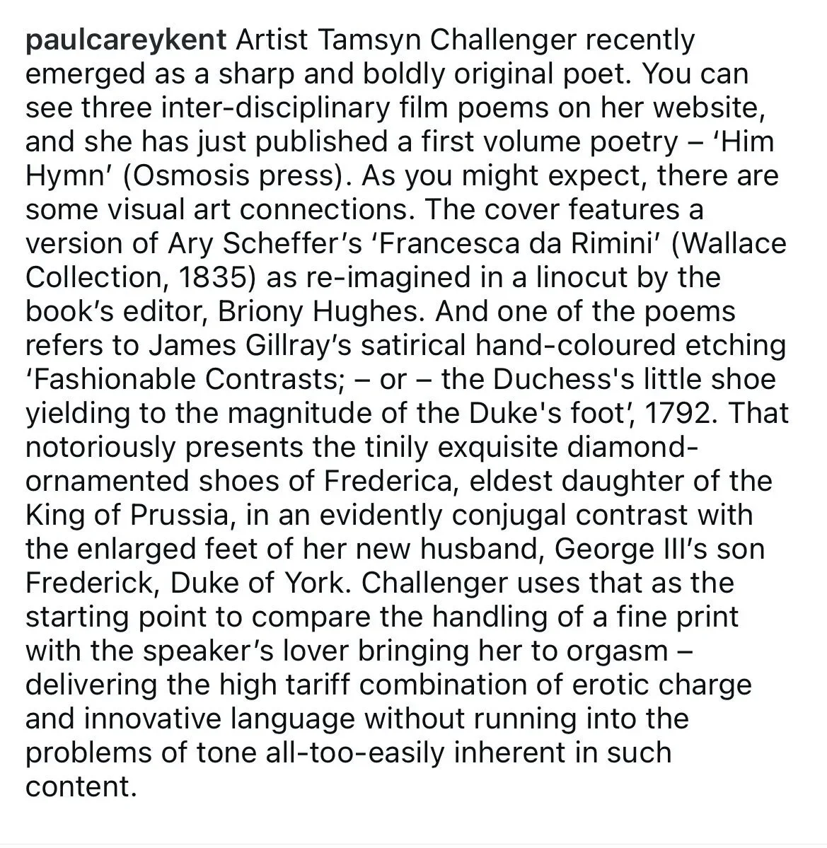 Paul Carey Kent's review of 'Him Hymn'