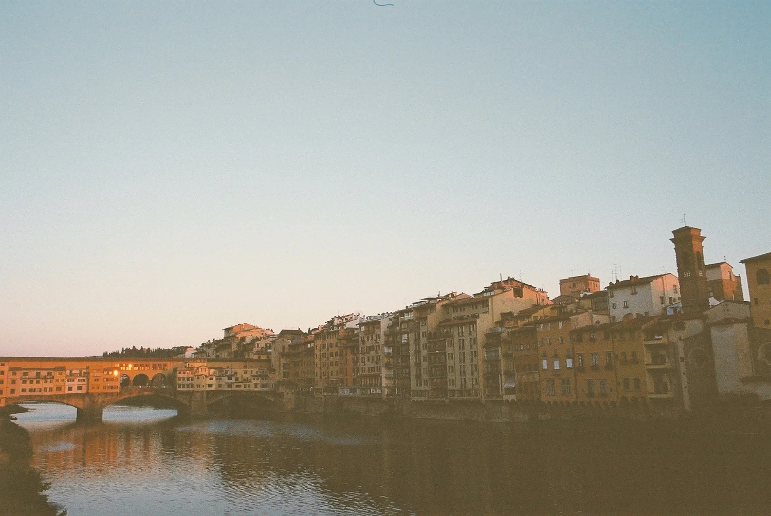 Ponte Vecchio Florence Tuscany Sunset Dusk Italy Film