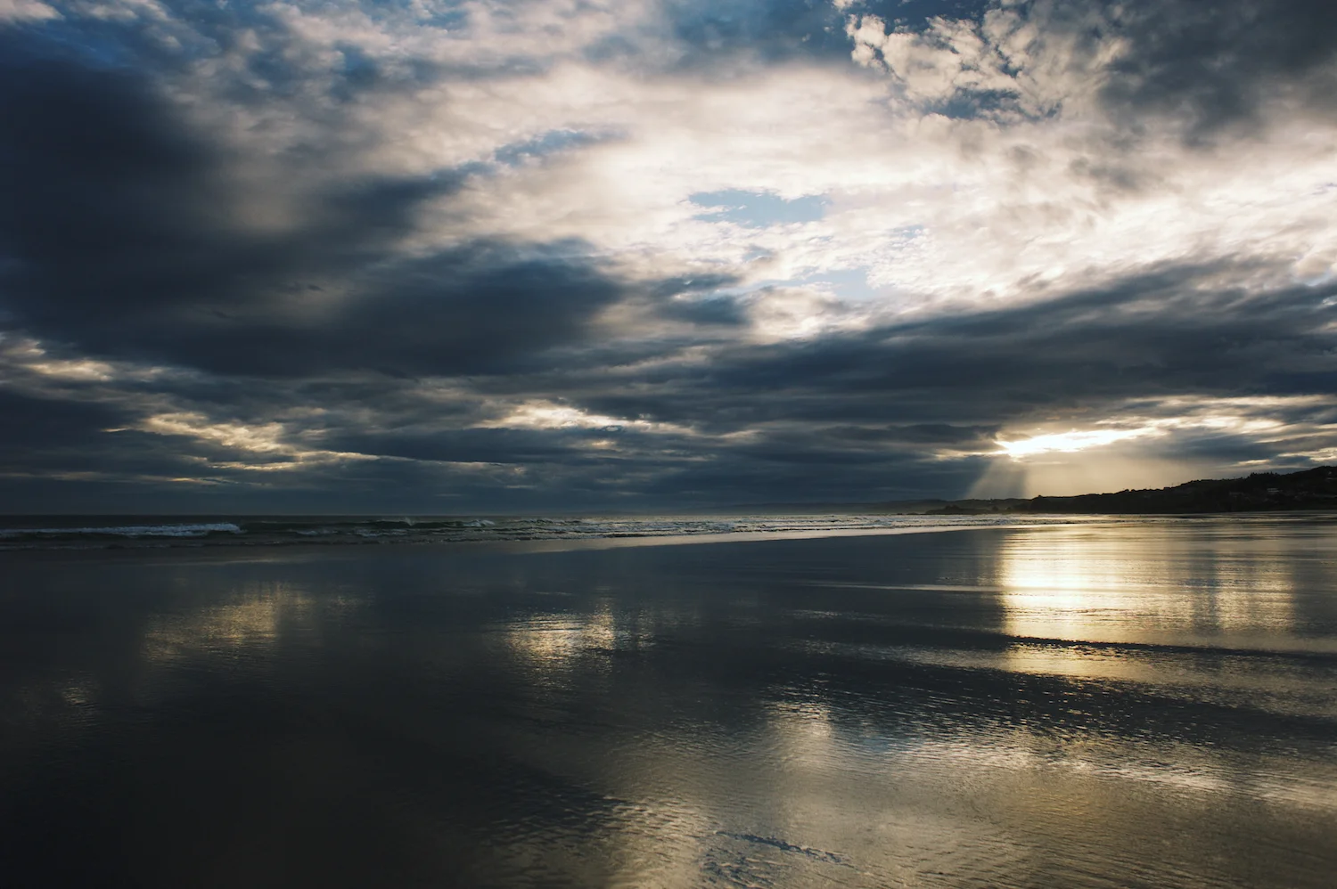Sunset on the beach at Brighton New Zealand