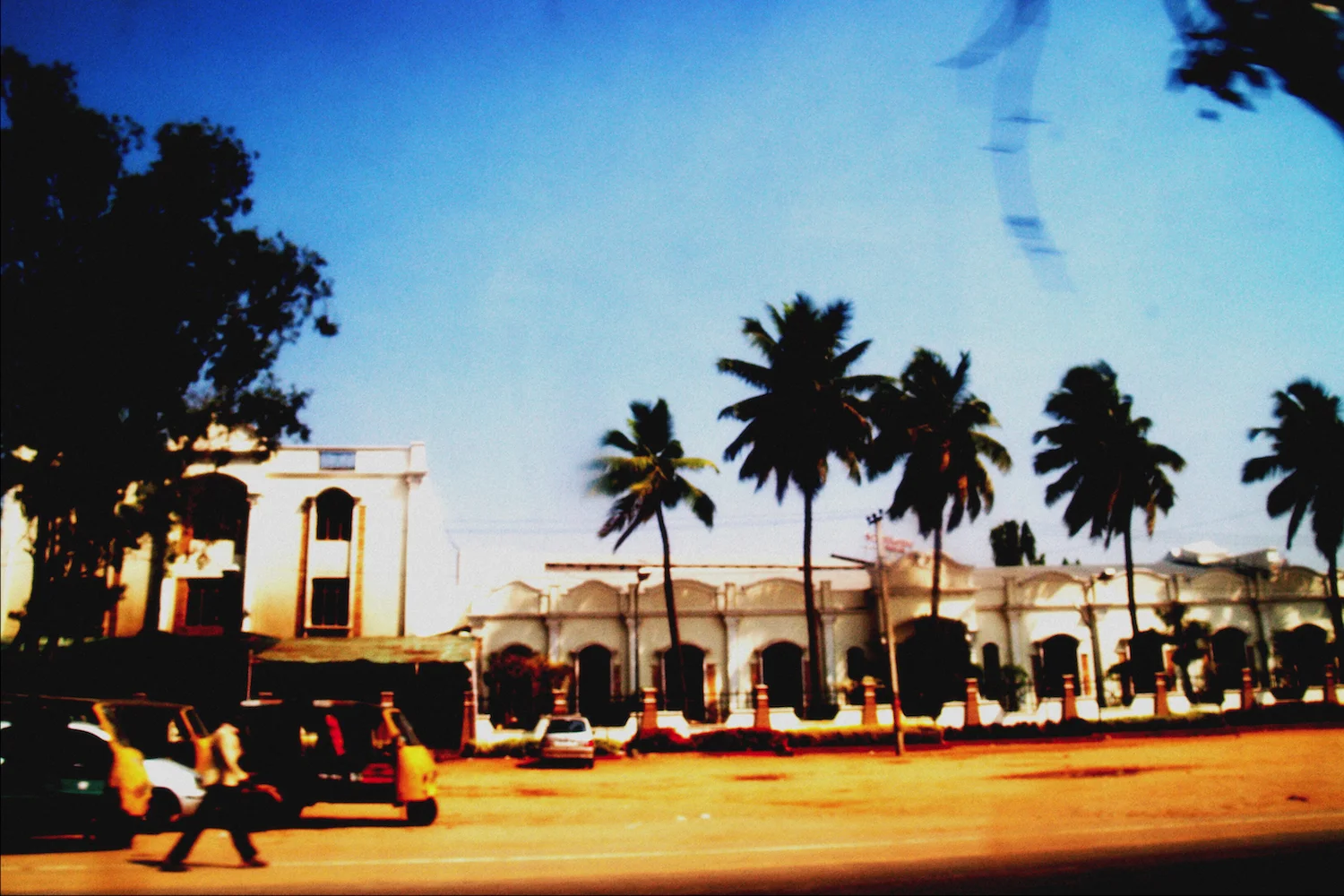clourful indian street car window tuk tuk hyderabad india
