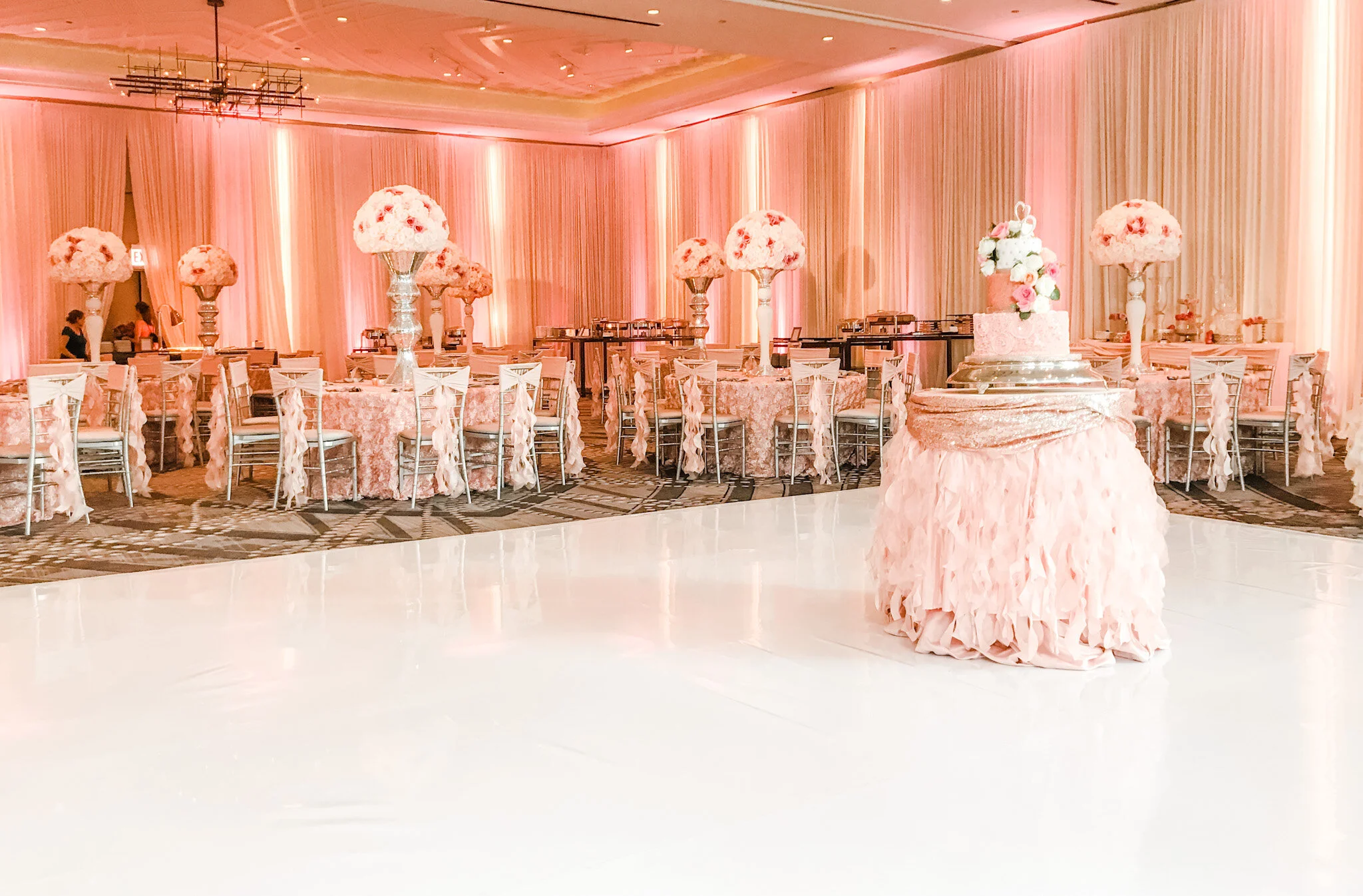 Chicago's Best White Vinyl Dance Floor, Checkered & Custom Printed