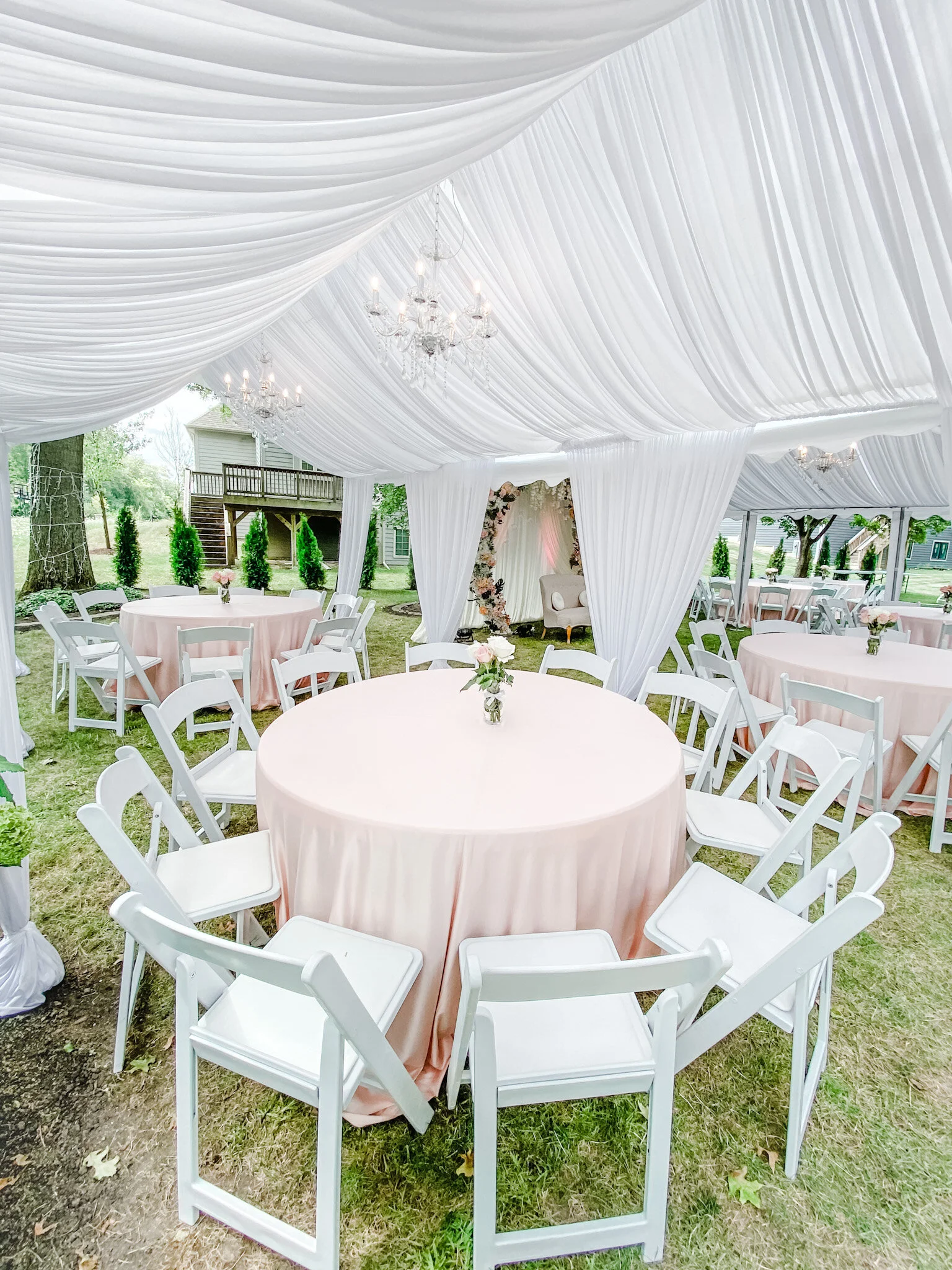 COVID Wedding Ideas For Intimate Wedding At Home Basement Wedding Set Up Luxury Wedding 