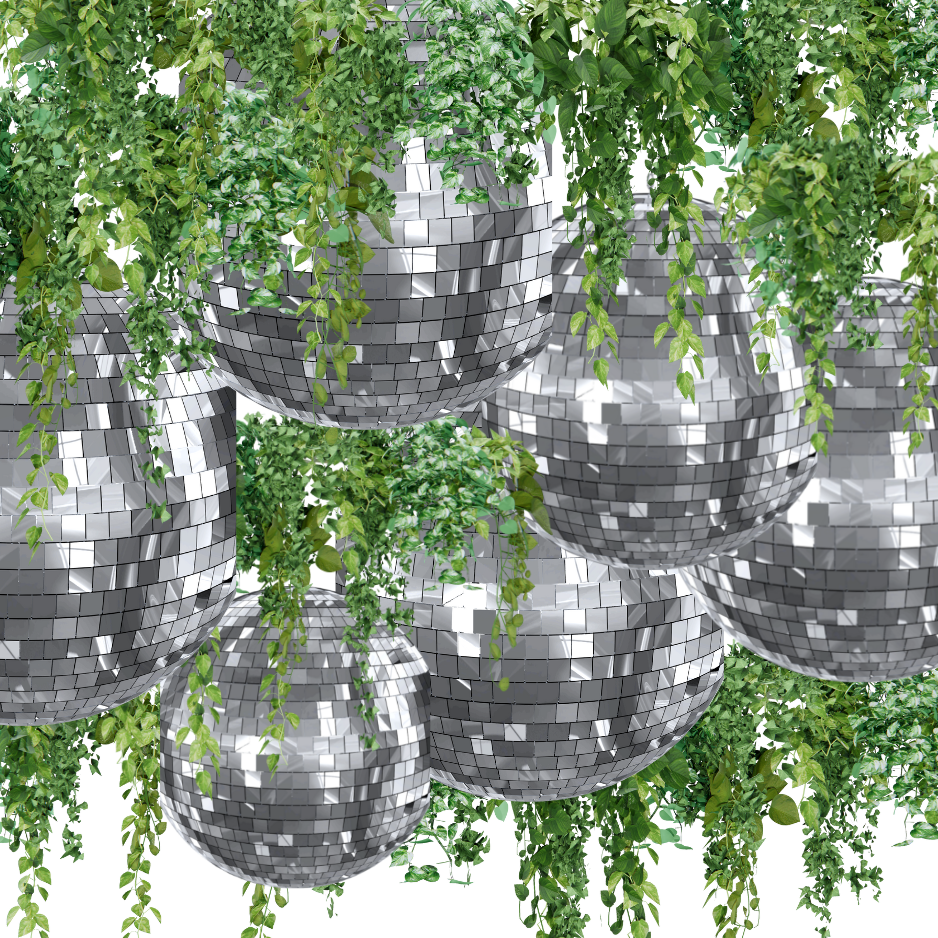 disco ball ceiling greenery for the weddign dance floor in chicago naperville.png