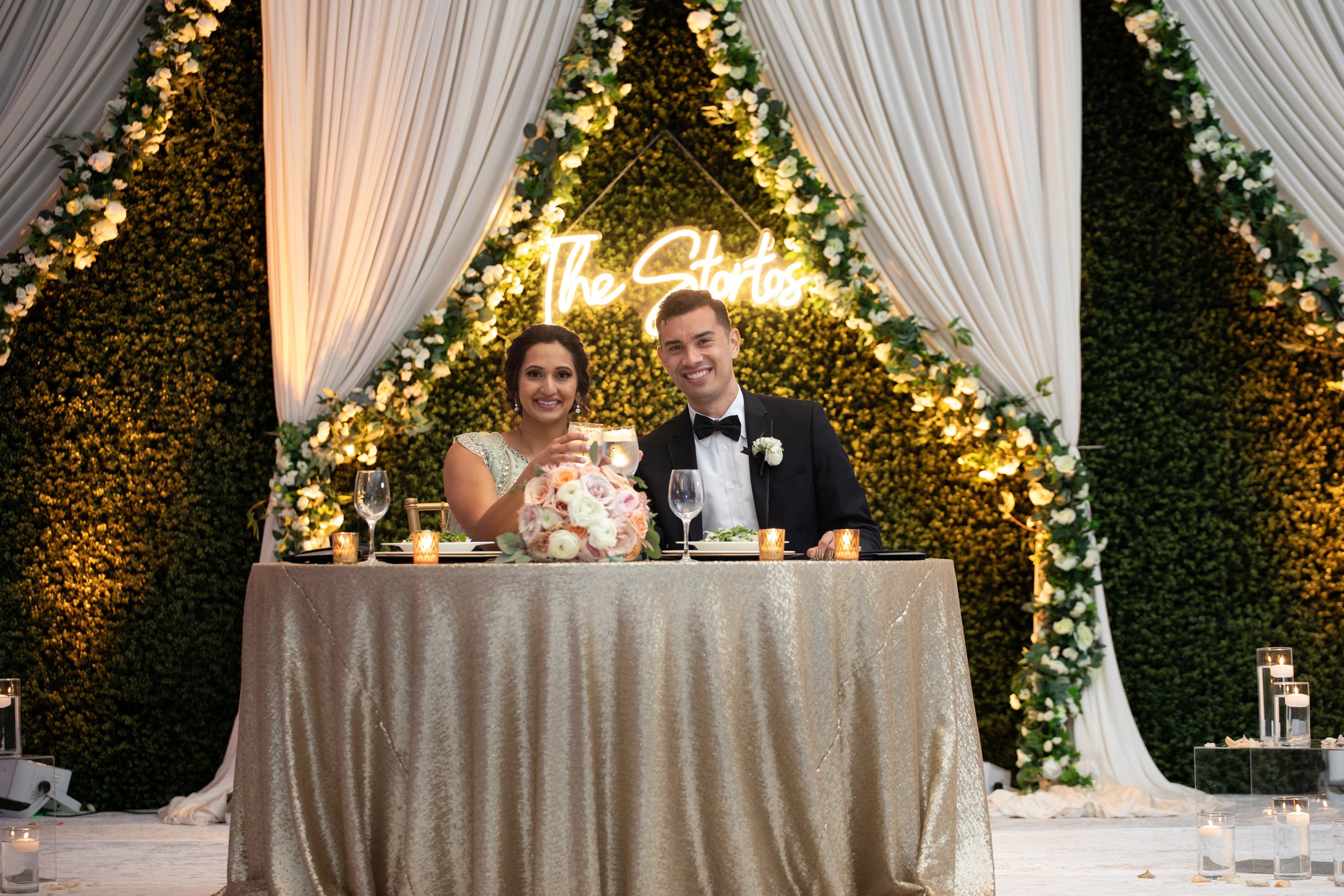 chicago luxury wedding planner fusion wedding decoration in chicago greenery wall rental in naperville white dance floor vinyl (40).jpg