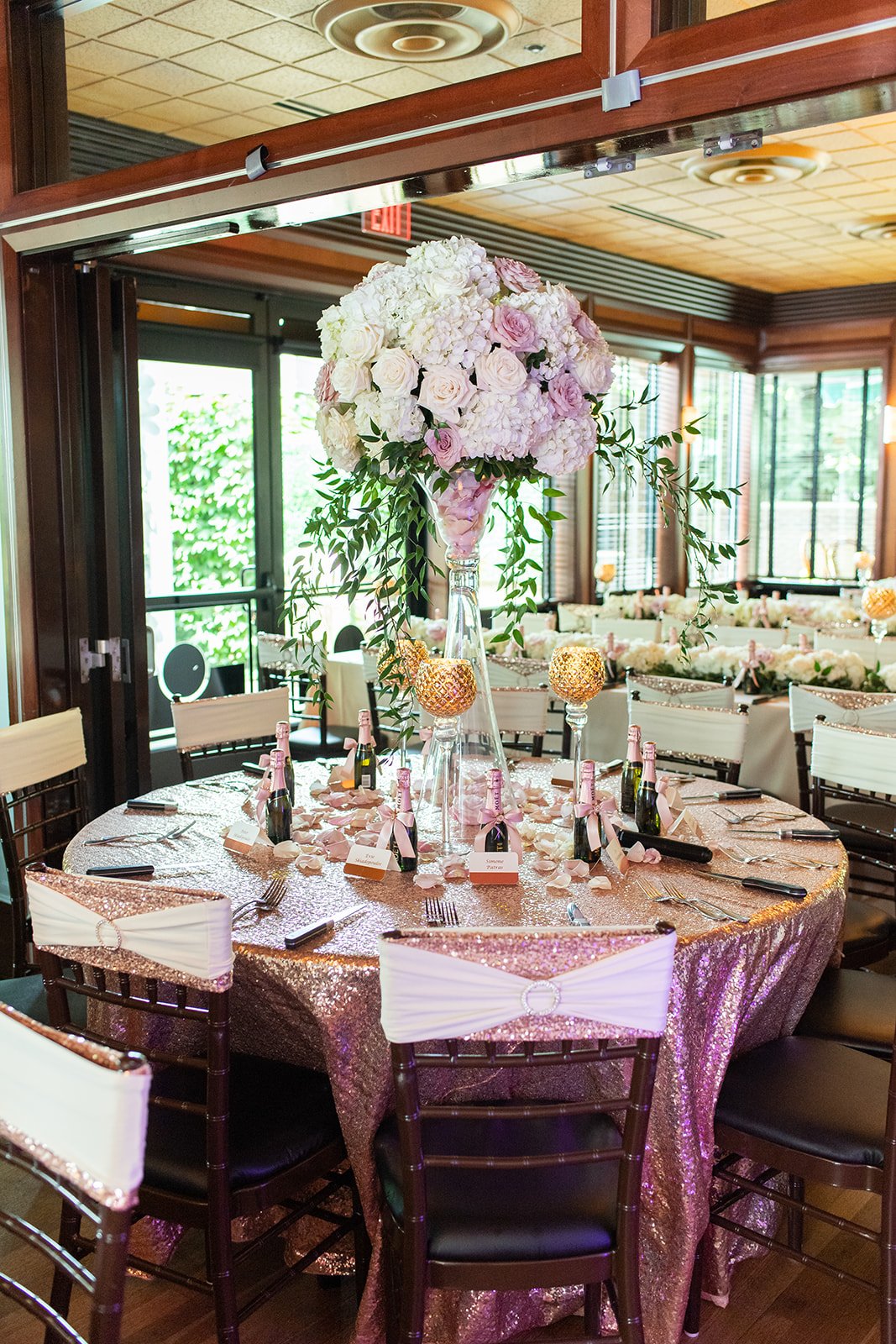 Bridal shower naperville chicago illinois linen table centerpieces floral designer desert table balloon arch artificial table centerpieces sequin  (1.jpg