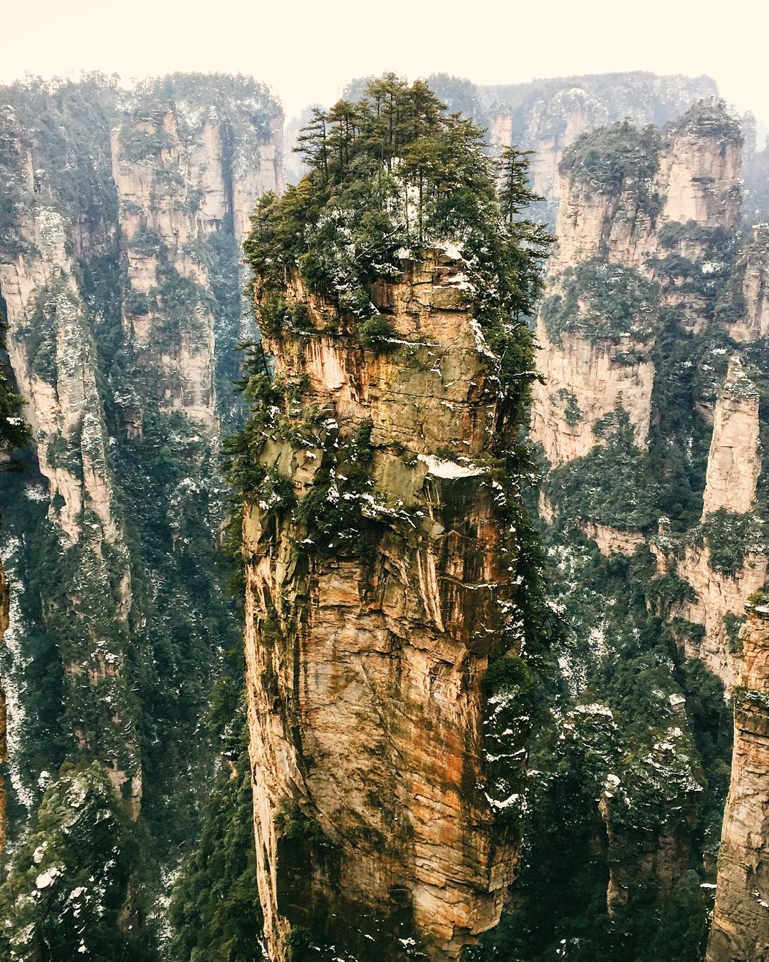  The "Avatar Mountains" in Zhangjiajie, China 