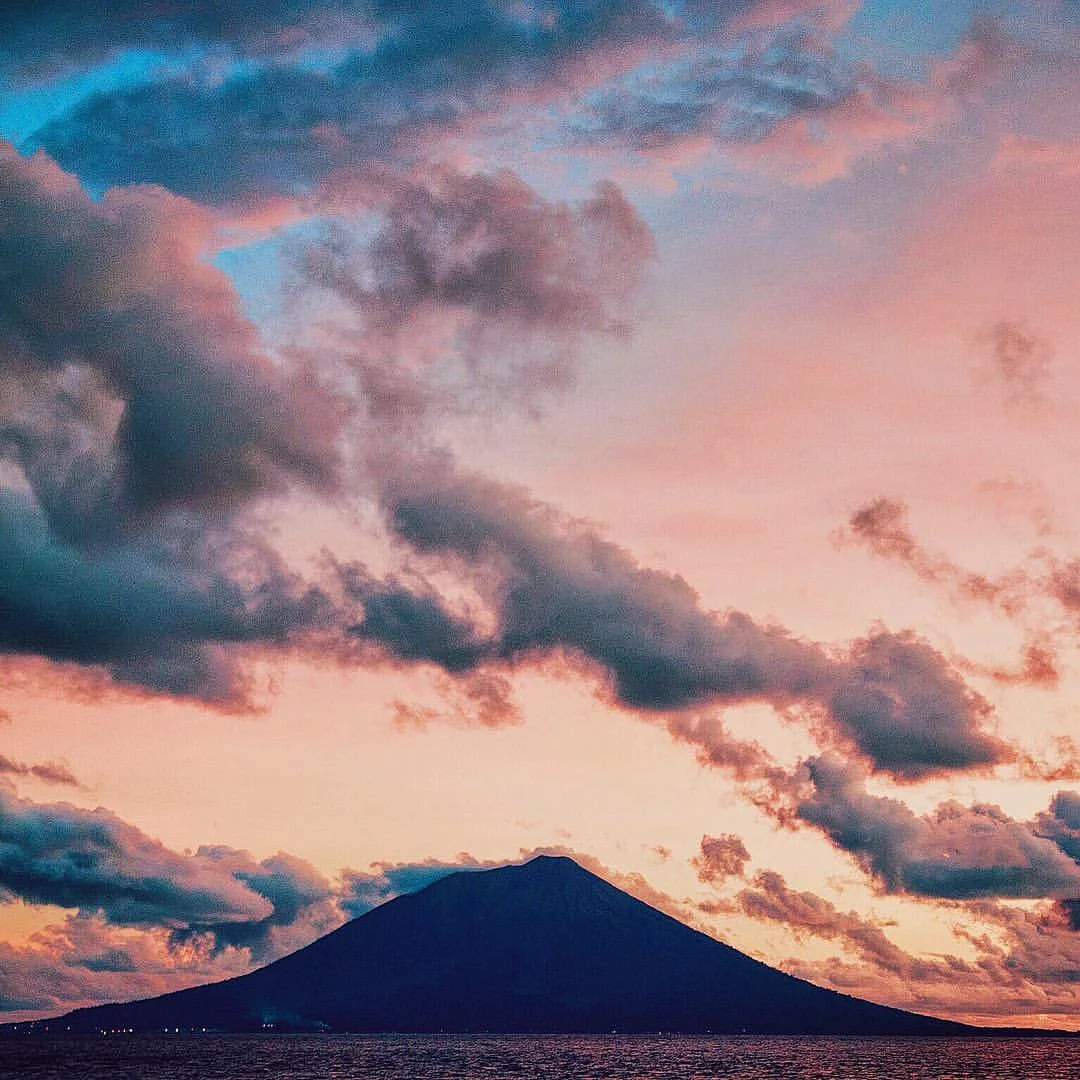 The Volcanic island of Tidore, Indonesia