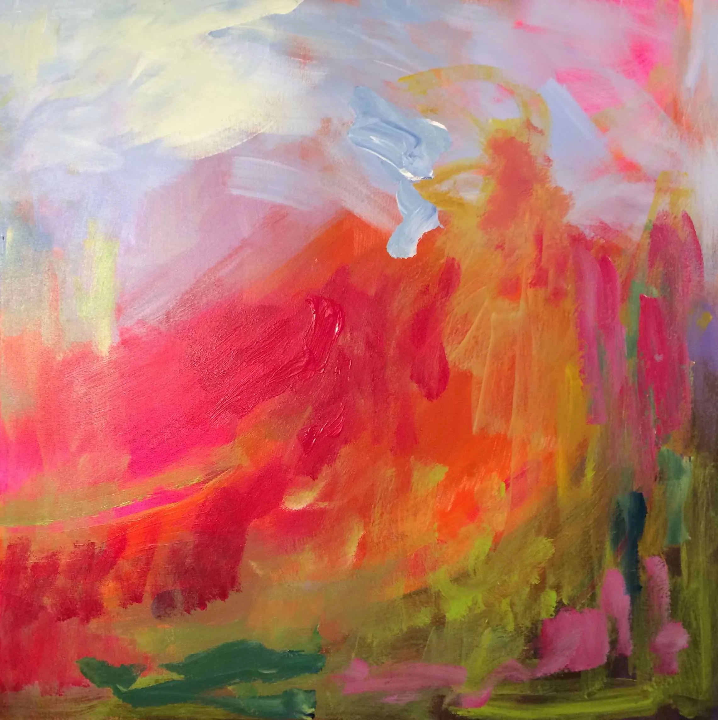 Pink Glow, Oil on Canvas, 30 x 30, $800