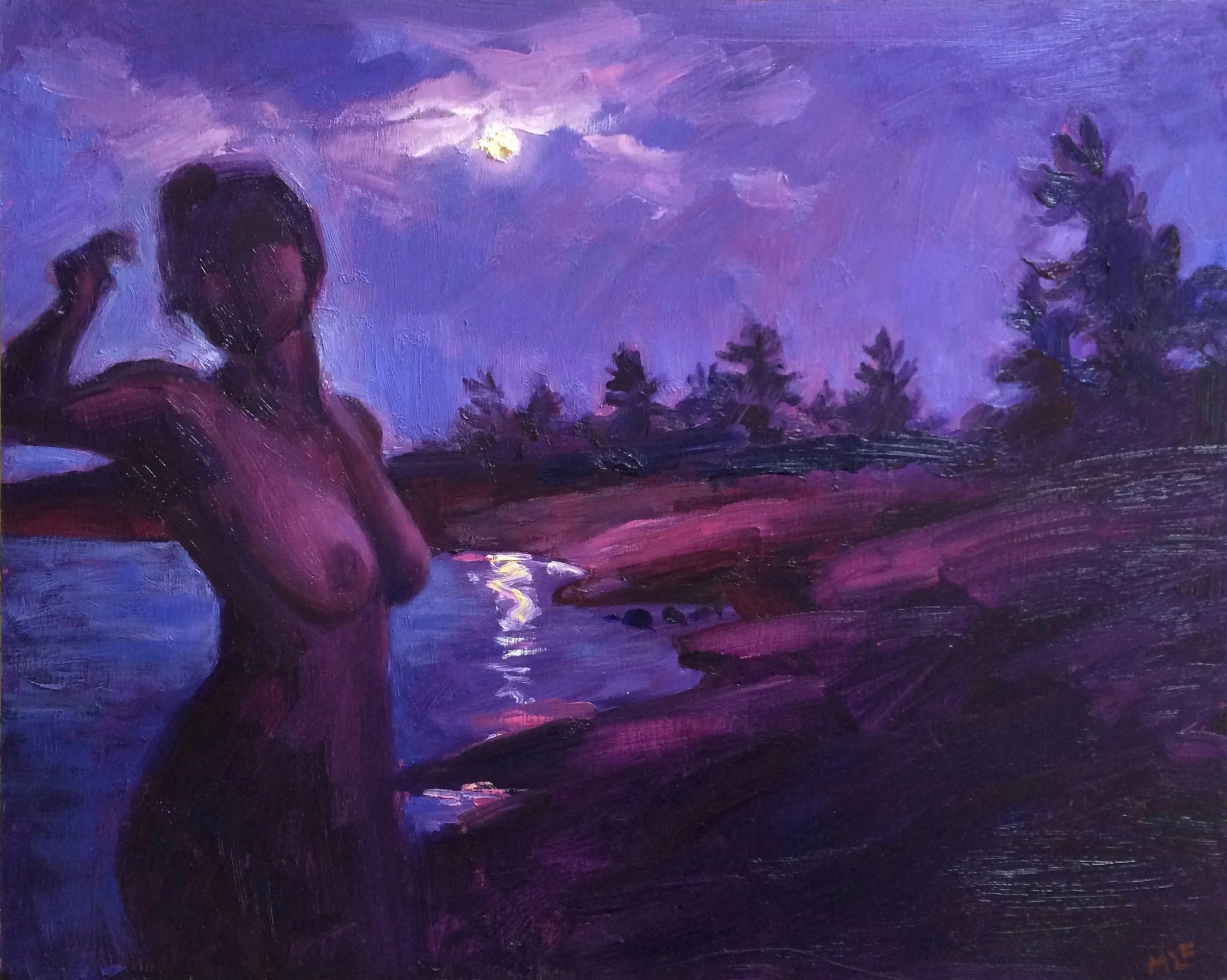 Spring Skinny Dip, Oil on Canvas, 16 x 20, SOLD