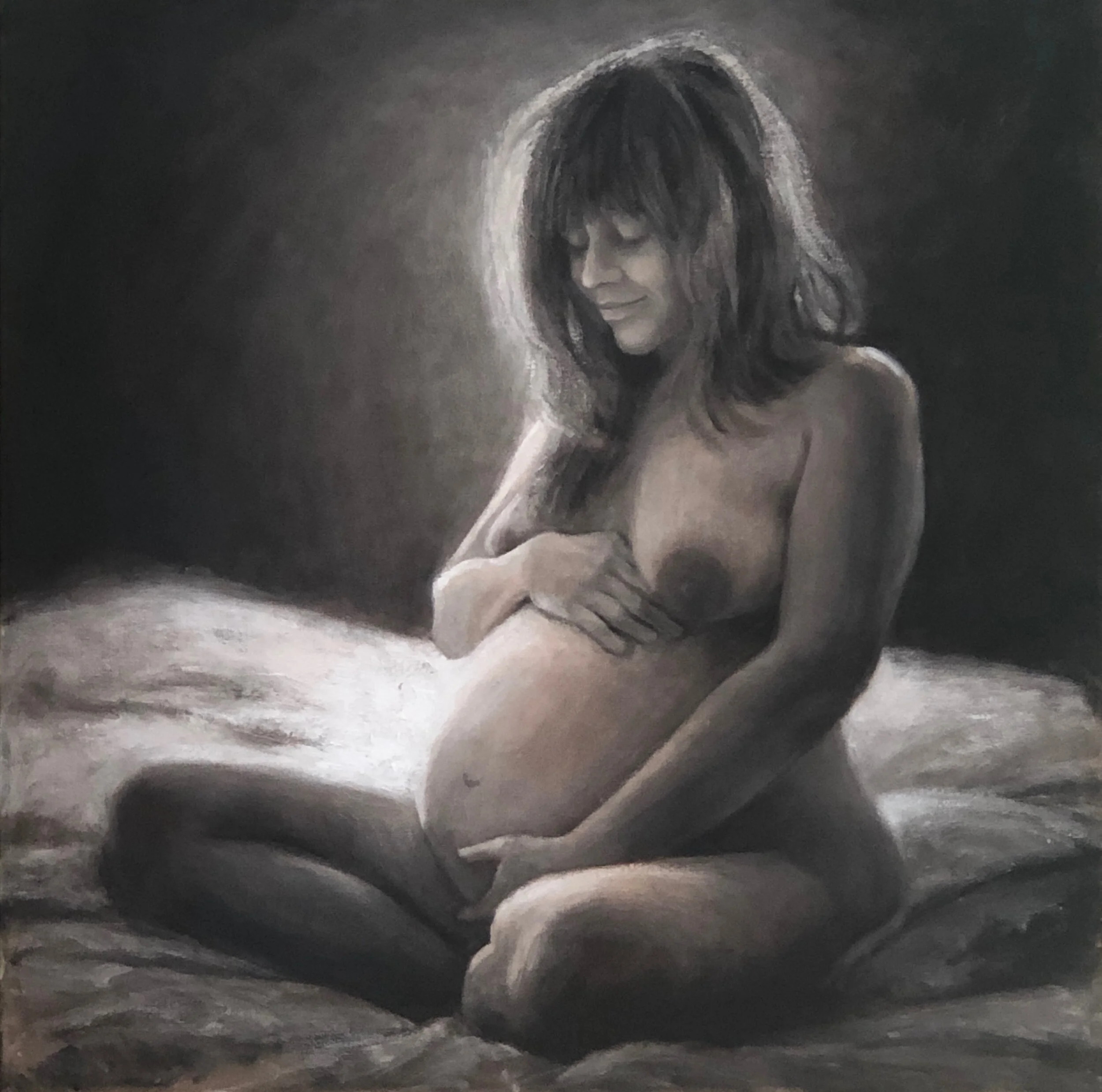 Contemplation, Oil, 18x18"