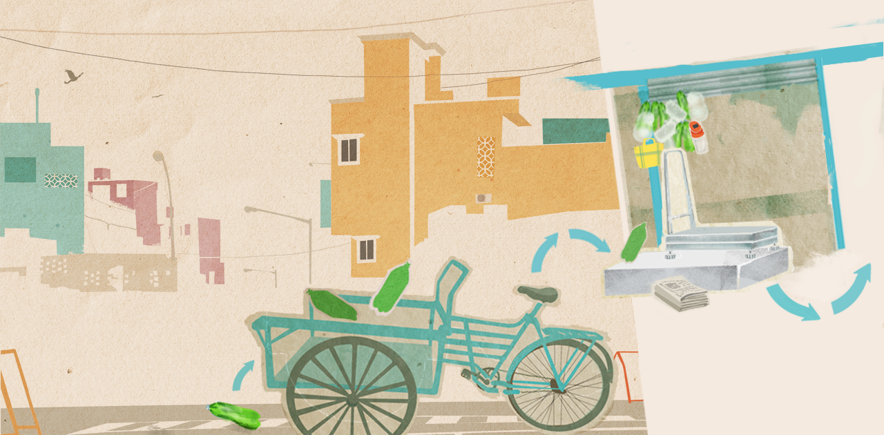 Illustration for Kabadiwalla Connect, a social enterprise based in Chennai, India