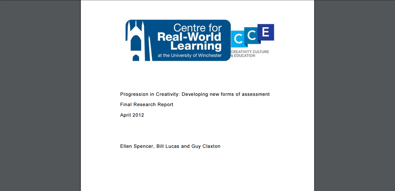 Progression in Creativity - Developing New Forms of Assessment