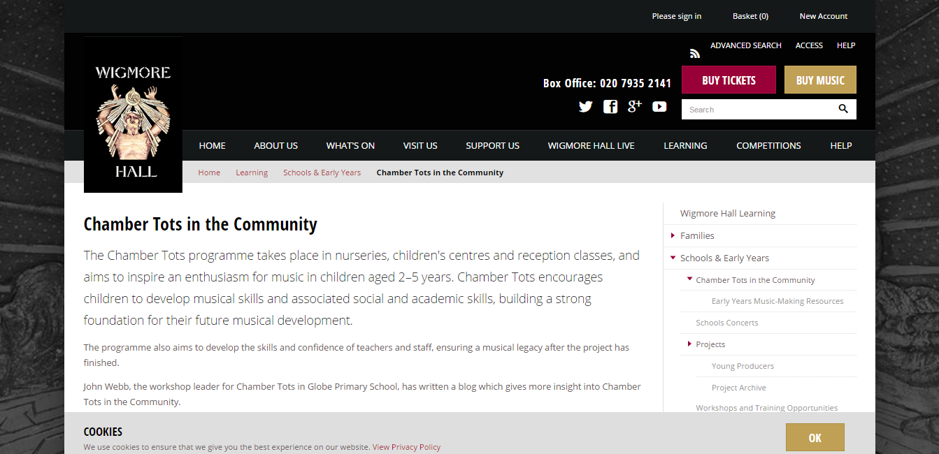 Wigmore Hall's Chamber Tots in the Community programme